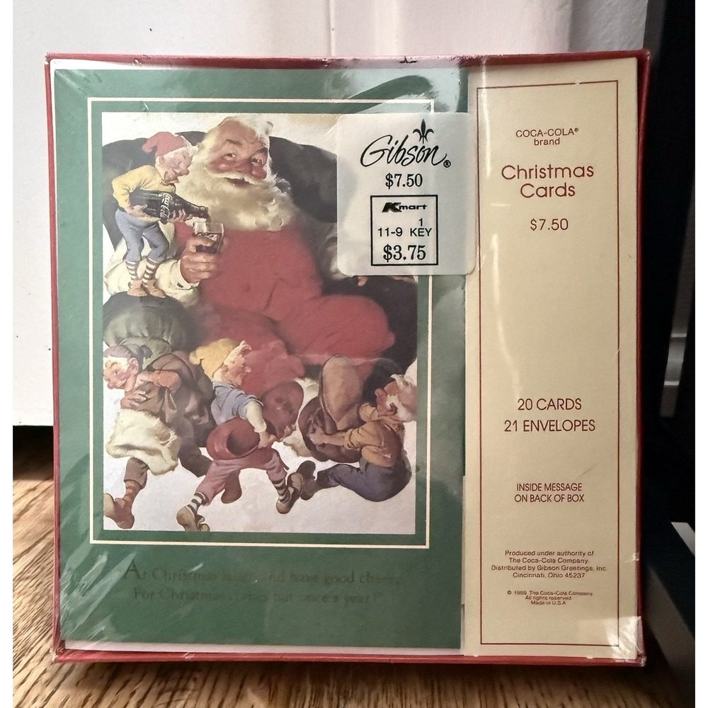 VINTAGE 1989 COCA-COLA CHRISTMAS CARDS BOX OF 20 NIB